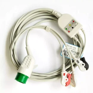 PHYSIO Control Cable ECG, 03 LEADS, Tipo PINZA, COMPLETO,12 PINS, AHA